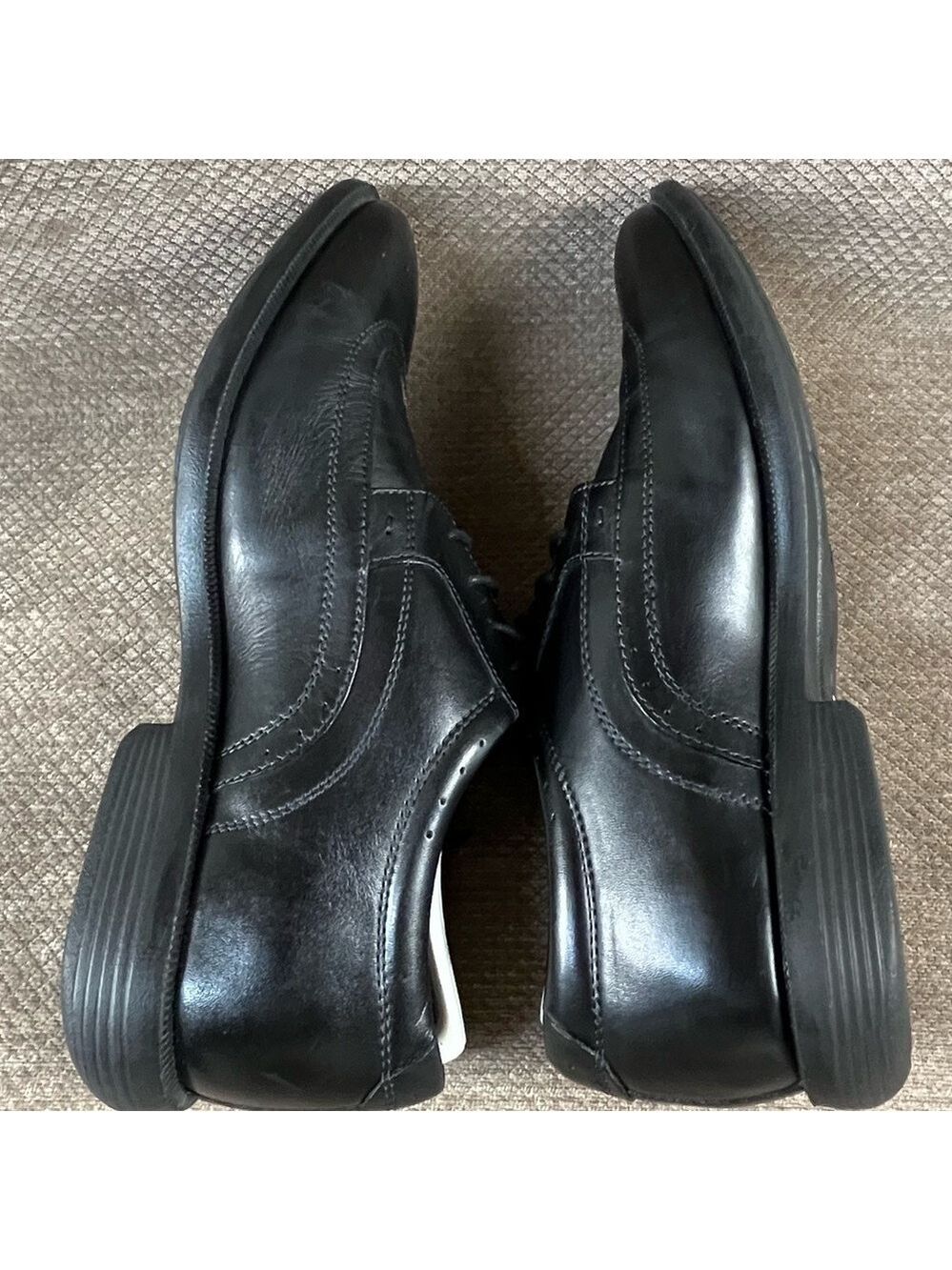 NUNN BUSH Men’s Black Wingtip Lace Up Leather Dress Shoes sz 9.5M LIKE NEW - Picture 14 of 16